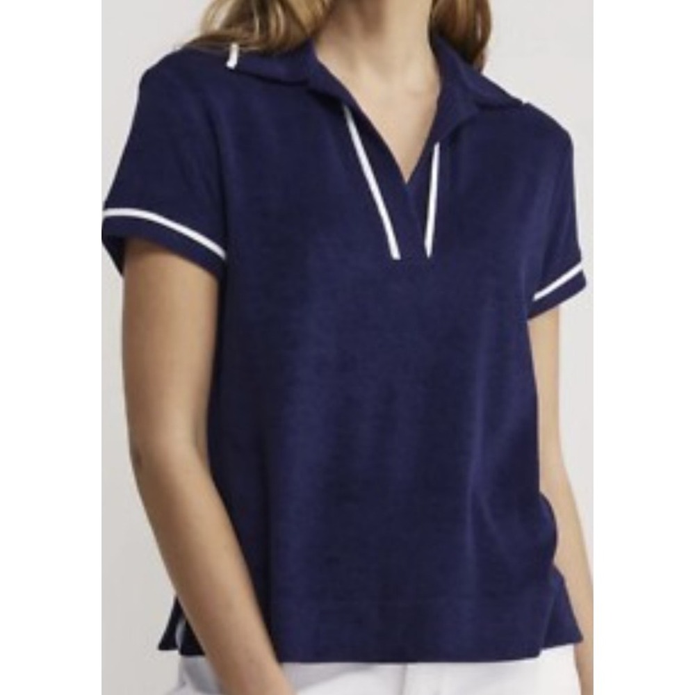 Vineyard Vines Small Terry Cloth Polo‎  Navy Blue Beach Towel Shirt
